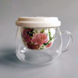 Скляна чашка - заварник із фільтром та кришкою